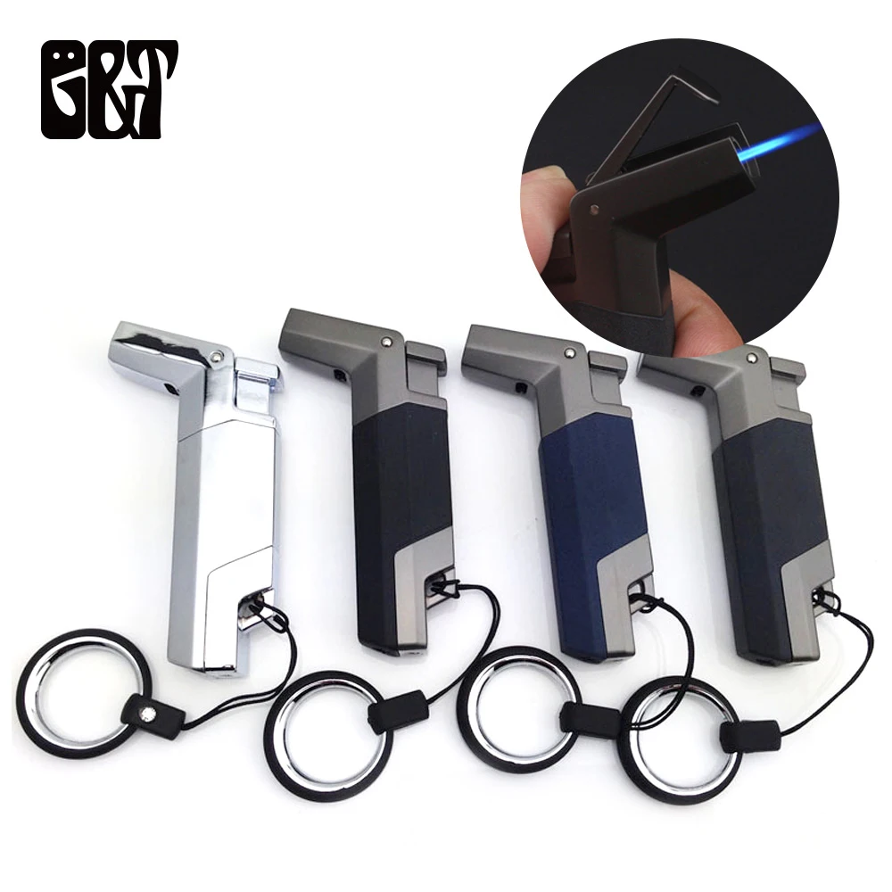 

GT Windproof Butane Jet Lighter Turbo Key Ring High-grade Zinc Alloy Turbo Torch Lighter 1300 C Lighter Random Color Dropship