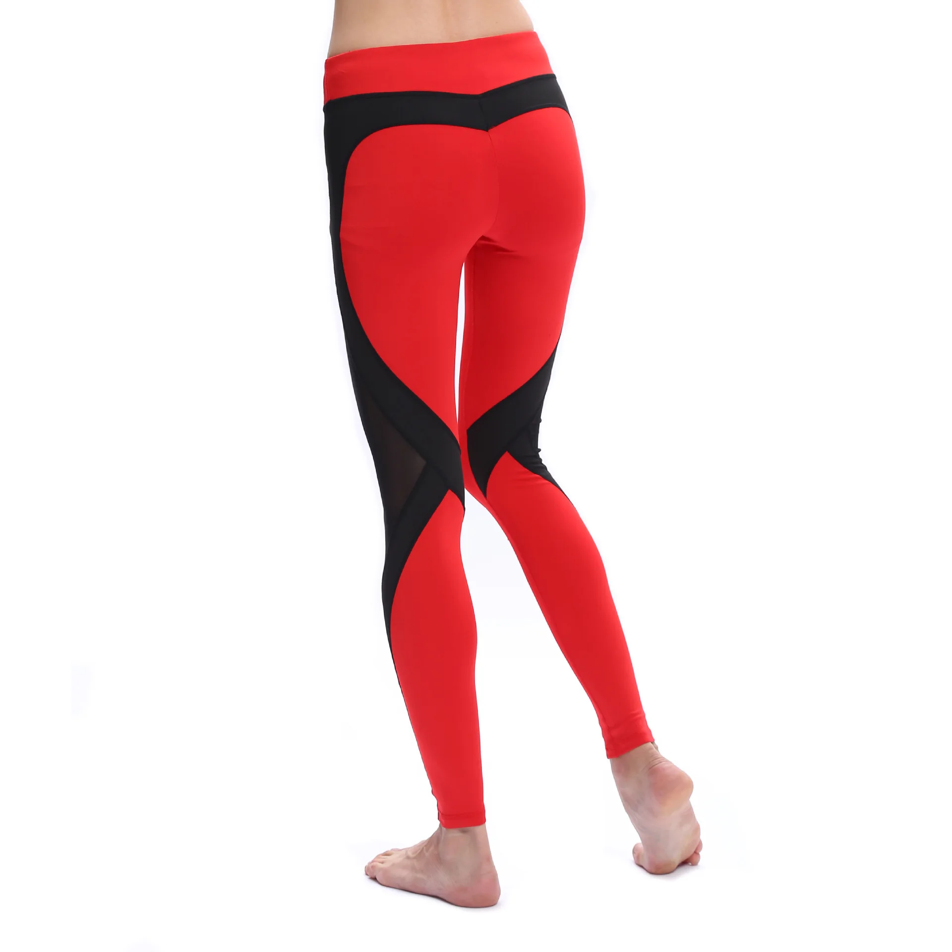 

SVOKOR High Waist Heart Leggings Women Polyester Patchwork Ankle-Length Pants Elasticity Work Out Legging For Female