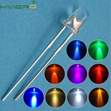 20pcs X 5 color = 100pcs 3mm white red yellow blue green Light-emitting diode Super Bright Light Bulb Led Lamp New Round