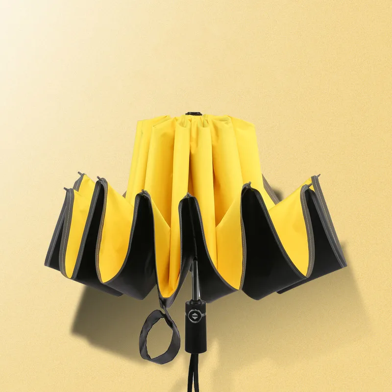 

Fully Automatic Folding Inverted Umbrella Black Coating Women Rain Sun UV Reverse Parasol Travel Car Use Men Windproof Umbrellas