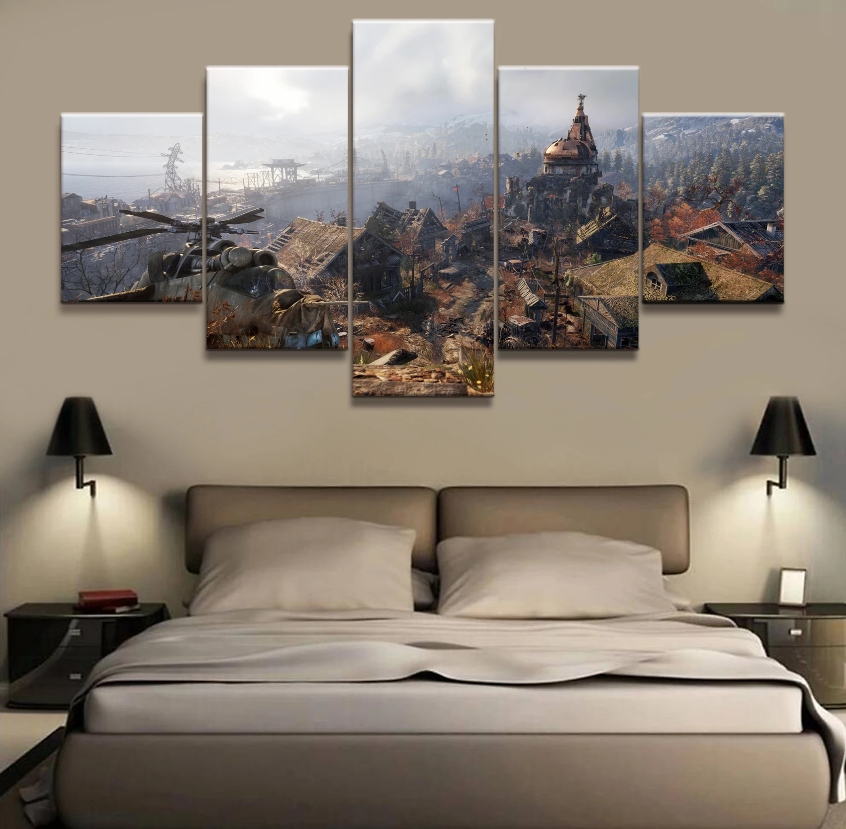 

Wall Art Game Poster 5 Pieces Metro Exodus Poster Printed Canvas Painting Pictures Modern Painting On Canvas Decoration Frame