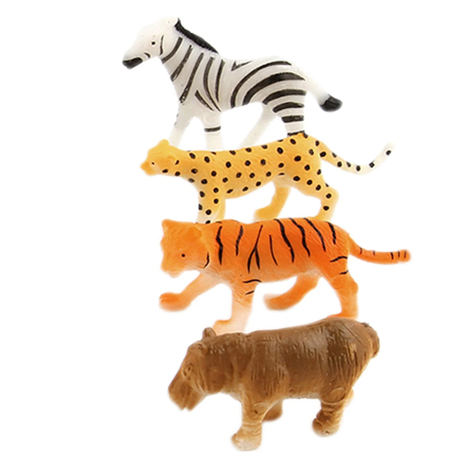 Игровой набор животных из зоопарка 12 шт. пластиковая фигурка животного, модель, тигр, леопард, бегемот, жираф, детские игрушки