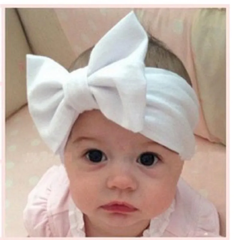 

Baby Bowknot Headband Knitted Cotton Children Girls Elastic Hair Bands Turban GirlS Headbands Summer Bandeau Babe