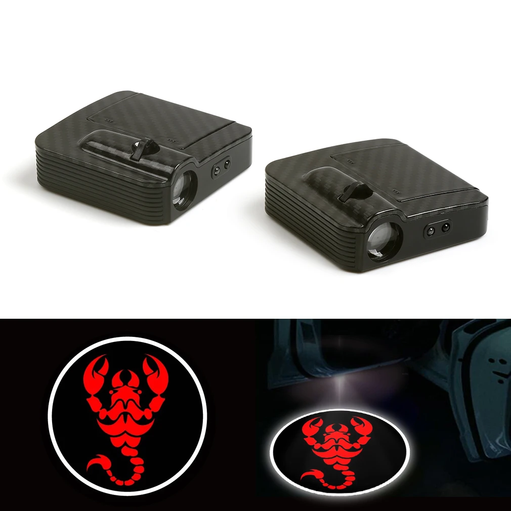 

New Wireless Fit For Scorpion Courtesy Car Logo Door Ghost Shadow Laser Projector Light 12v Pair