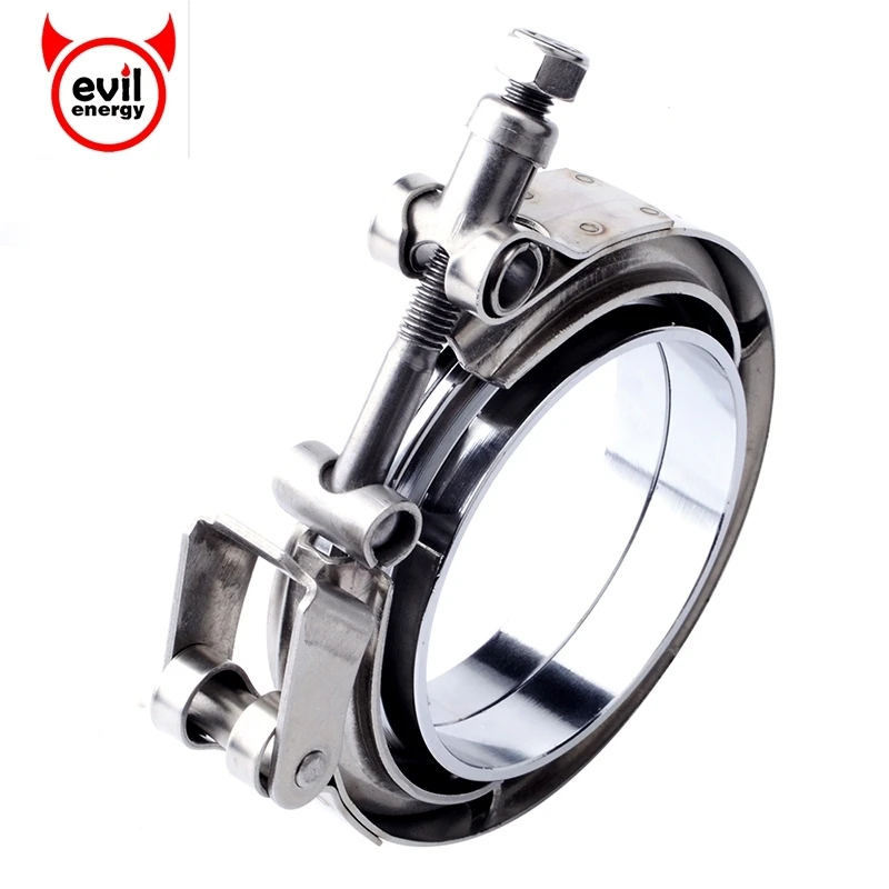EVIL ENERGY 3 Inch Stainless Steel Exhaust V Band Clamp Quick Release Mild Steel Male Female Flange