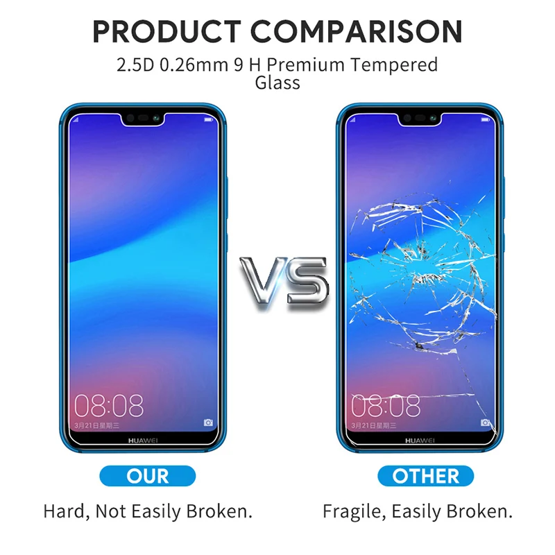 Защитное стекло для экрана Huawei P20 Lite P10 Plus 9H HD P8 P9 2017 Закаленное пленка Pro