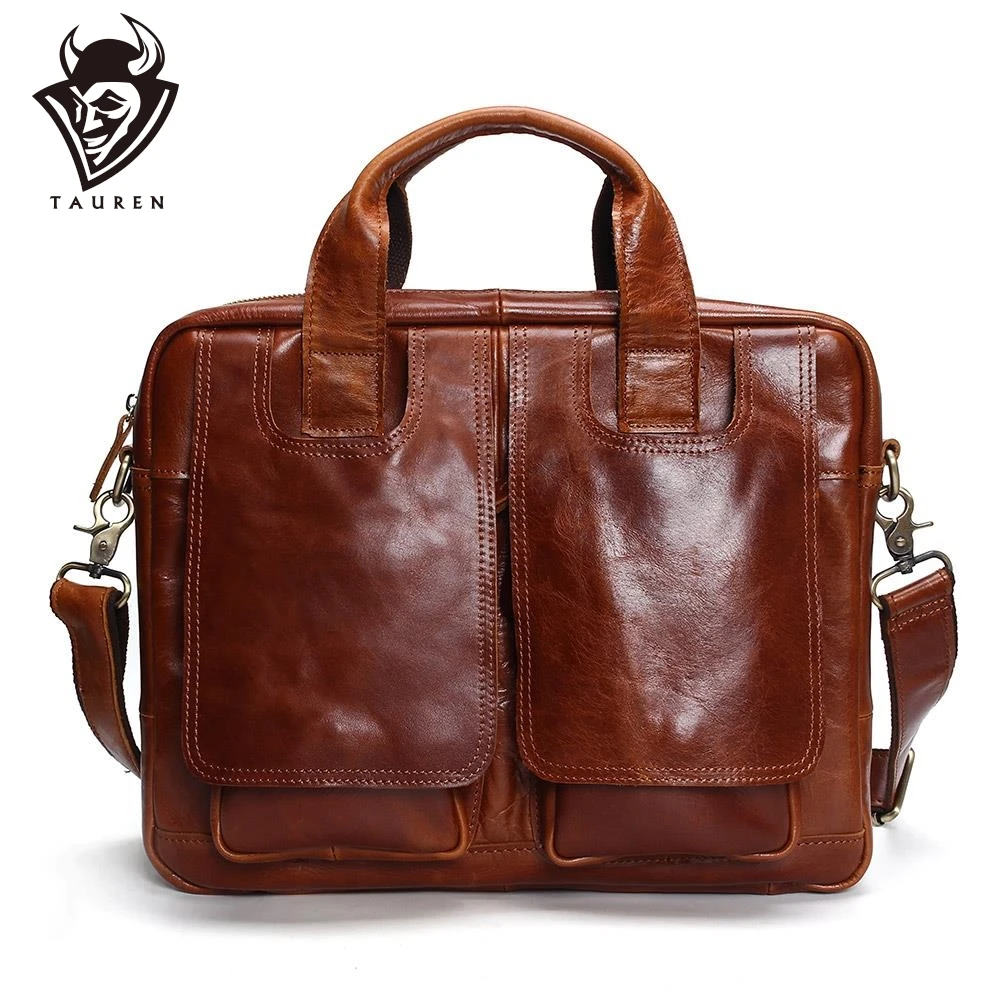 

Tauren Genuine Leather Bag Men Messenger Bags Handbag Briescase Business Men Shoulder Bag High Quality 2019 Crossbody Bag Men