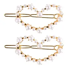 2 шт. заколка для волос из сплава с вырезами, геометрическим жемчугом, модная заколка в форме сердца, заколка для волос, украшения для волос для девочек и женщин