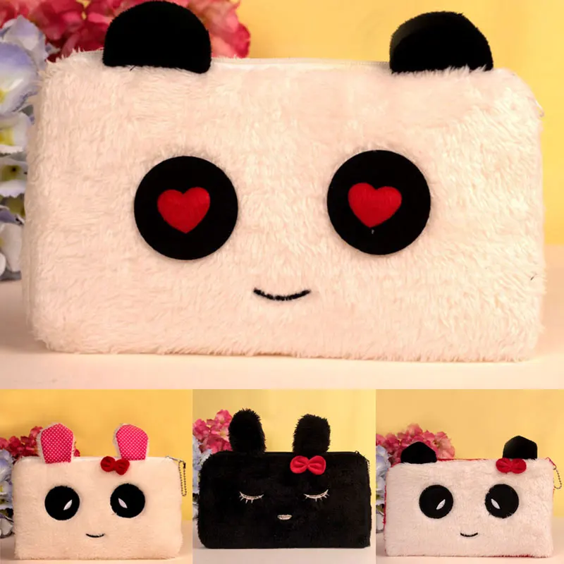 

Cute Bear Cat Panda Plush Purses Kawaii Emoji Plush Wallets Large Capacity Coin Bags For Kids Children Gifts Novelty Plush Toys