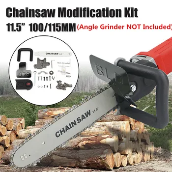 

11.5 Inch Home DIY Chain Saw Bracket Set Chainsaw Guide Bar Transfer converter Head For 100 /115 Angle Grinder Accessory