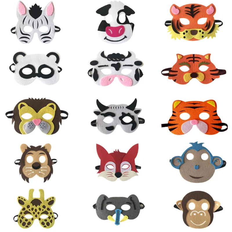 

1 pcs Creative Safari Jungle Animal Eye Masks Children Animal Masks Kids Birthday Party Cosplay Mask Children Halloween Dress Up