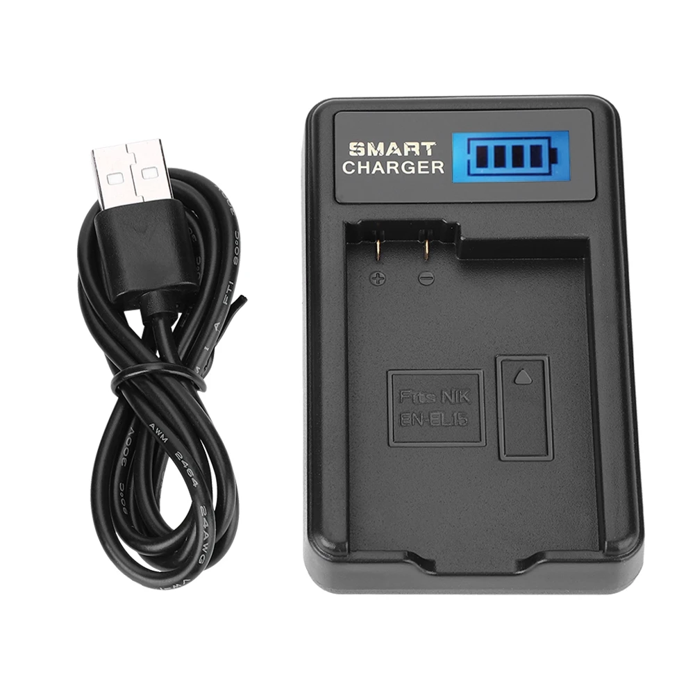 

EN-EL15 Battery Charger Single Slot USB Charging with LCD Screen USB charging for Nikon D600 D610 D750 2019 new product