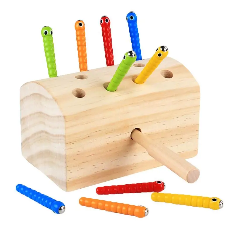 

Insect Catching Cognition Match Game Toy Cute Magnetic Wooden Play Set for Children Early Education