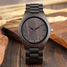Retro In Legno Orologi per Gli Uomini Orologio Uomo casual Luce Legno di Ebano Uomo Pieno Naturale del Quarzo Della Fascia Orologi Da Polso Da uomo relogio Masculino