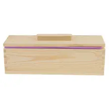 DIY мыло ручной работы силиконовые формы-прямоугольное Мыло плесень с деревянной коробкой и деревянной крышкой-фиолетовый+ дерево, 900 мл