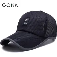 COKK Мужская бейсболка летняя сетчатая Кепка s Snapback шапки для мужчин с длинными полями дышащая шляпа от солнца с длинными полями уличная спортивная кепка мужская