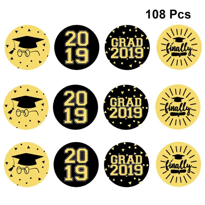 

108sheets 2019 Graduation Candy Sticker Chocolate Decor Sticker For Party Gathering School Graduates (Each Pattern Has 27pcs)