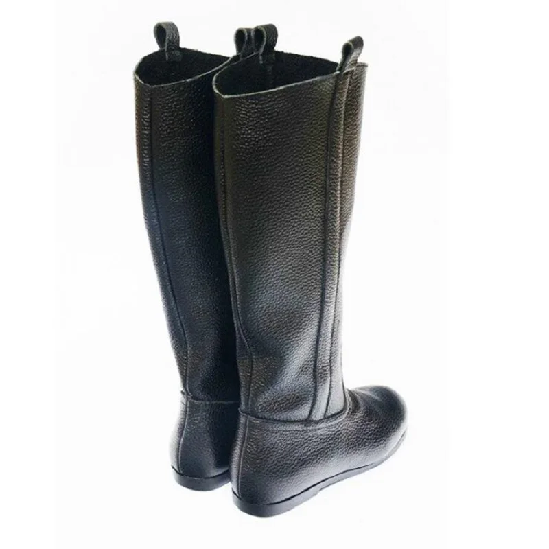 Primavera Di Della Ginocchio Delle Caviglia Molla Cavaliere Autunno Pelle bianco In Gomma Donne Le Del Stivali Scarpe Pieno Vera Nero Alto Il Per Fiore Mezza pXqf00d