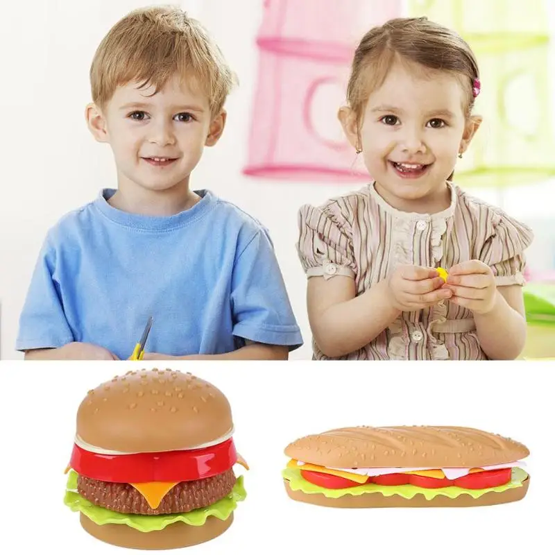 

Hot Dog Squishy Charm Bread Strap Fake Hamburger Simulation Decor Hamburger Cake Toy Figure Model Kids Educational Toys Burger