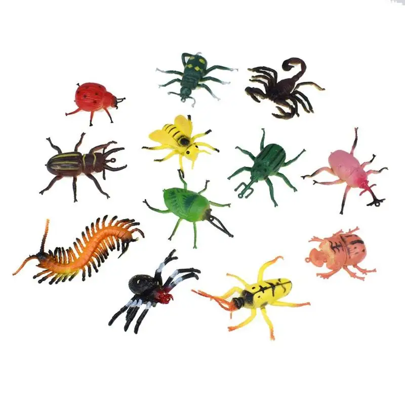 12 шт./компл. мини пластик ПВХ моделирование модель насекомого животных игрушечные лошадки для детей