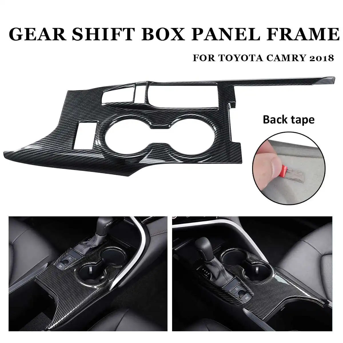 

Car Styling Interior Center Console Gear Shift Box Panel Carbon Fiber Frame Cover Trim for TOYOTA CAMRY 2018 Decor Sticker