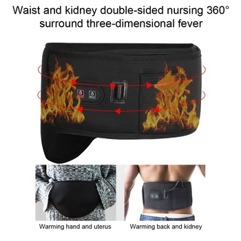 

Ultra Thin Electric Heating Vibration Abdomen Waist Support Warm Massage Brace Belt Care US Plug