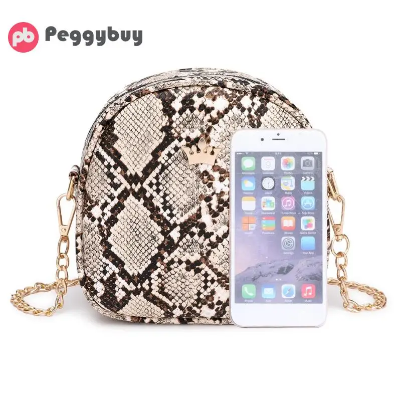 ثعبان طباعة سلسلة قذيفة شنطة كتف المرأة ولي جلدية Crossbody حقيبة الإناث اعوج حقيبة ساعي Bolsas femenina جديد