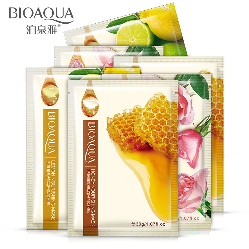 

Rose Essence Face mask combined hydrating plant skin care facial sheet mask Honey Hydra Nourish Smooth Deep Cleaning Anti Aging