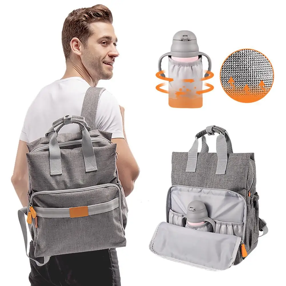 

Multi-Pocket Shoulder Mommy Bag Waterproof Travel Diaper Tote Bag Large Capacity Backpack