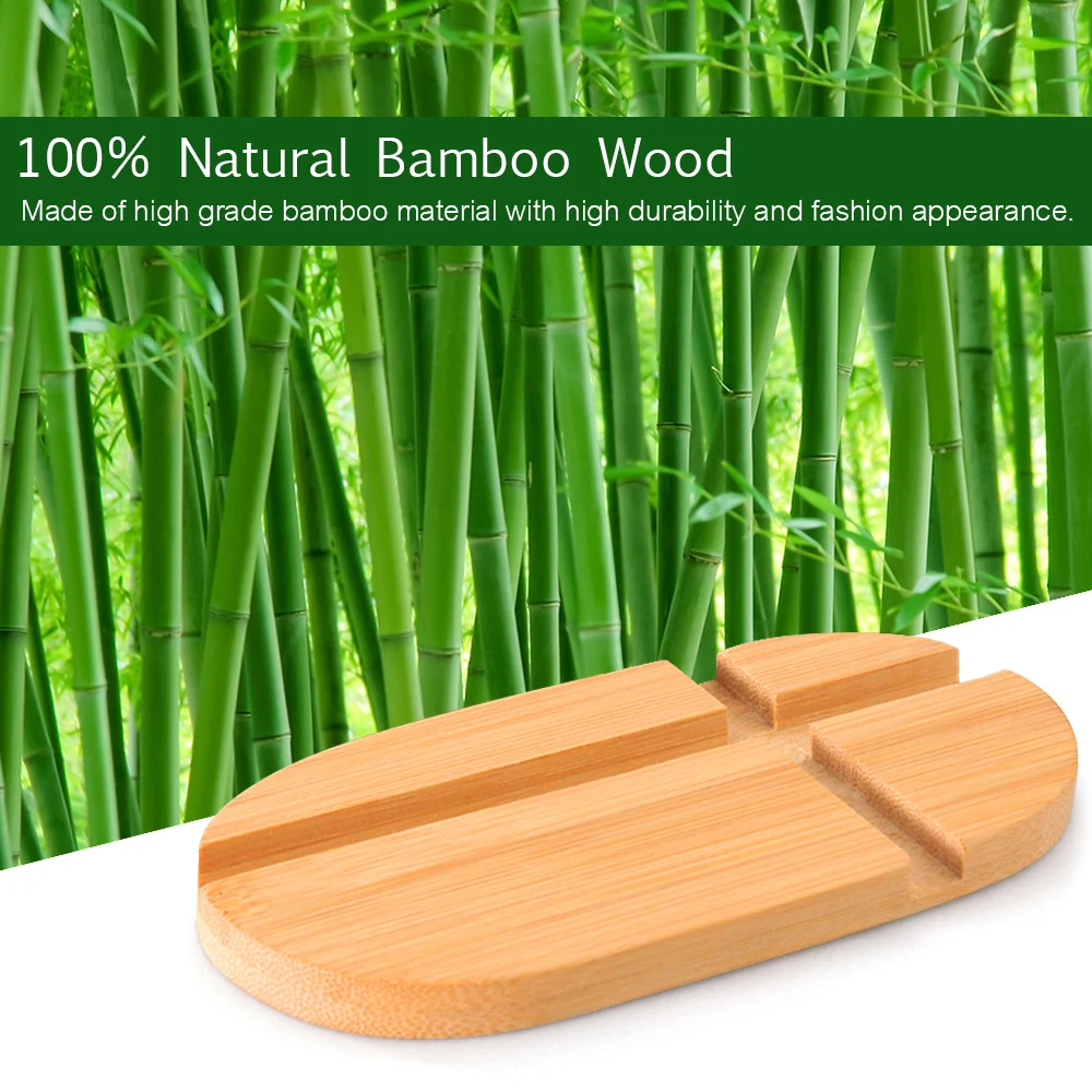 

Universal Cellphone Smartphone Holder Mobile Phone Tablet Bracket Base for iPhone Bamboo Desktop Cell Phone Stand