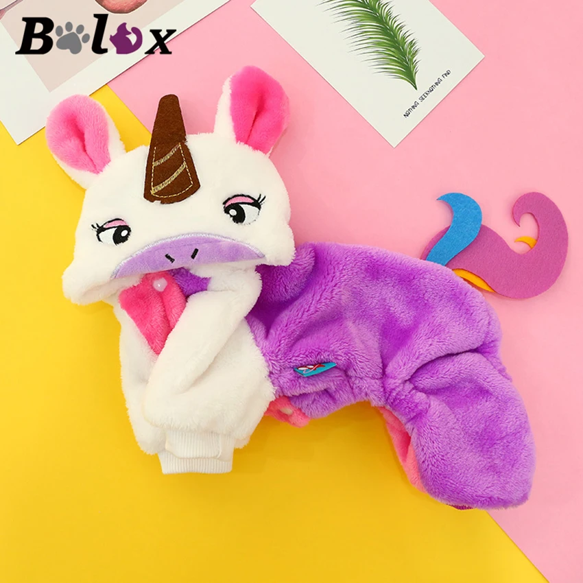 

Rainbow Unicorn Dog Clothes for Small Medium Dogs Cat Clothes Soft Coral Pet Cat Overalls Chihuahua Teddy Jumpsuit Puppy Clothes