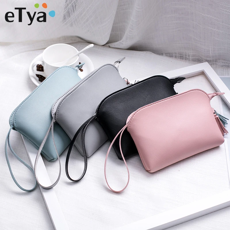 ETya أزياء المرأة التجميل حقيبة بو الجلود تخزين ماكياج مربع السفر الجمال مستلزمات أكياس مخلب الإناث الهاتف المحافظ يد