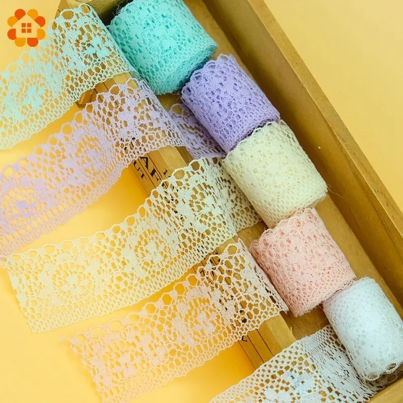 

5/10Yards/Lot 35MM Handicrafts Embroidered Net Lace 6 Colors Trim Ribbon DIY Fabric For Wedding Birthday Party Sewing Decoration