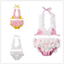 От 1 до 5 лет, комплект из 2 предметов для новорожденных девочек, бикини в цветочек, купальный костюм, комплект из двух предметов, купальный костюм, милый сексуальный летний комплект одежды
