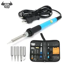 Daniu conjunto de ferramenta de solda, kit de ferramenta de solda profissional 110v/220v 60w de solda de temperatura ajustável 200-450 celsius tomada ue/eua