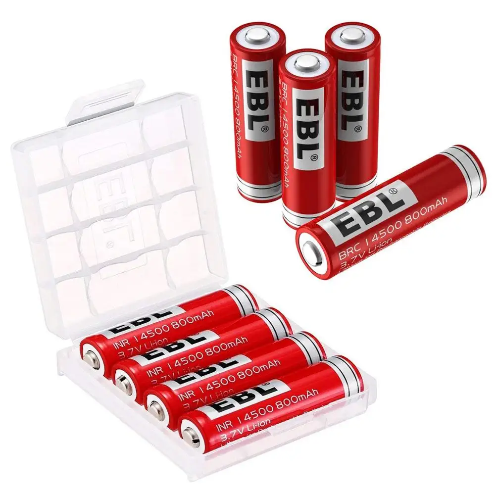 EBL 8 упаковок 14500 литий ионная аккумуляторная 3 7 V 800mAh для светодиодного