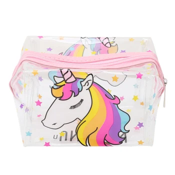 

Unicorn Transparent Makeup Bag Waterproof Zipper Toiletry Bag Portable Women Travel Cosmetic Bags Unicorn