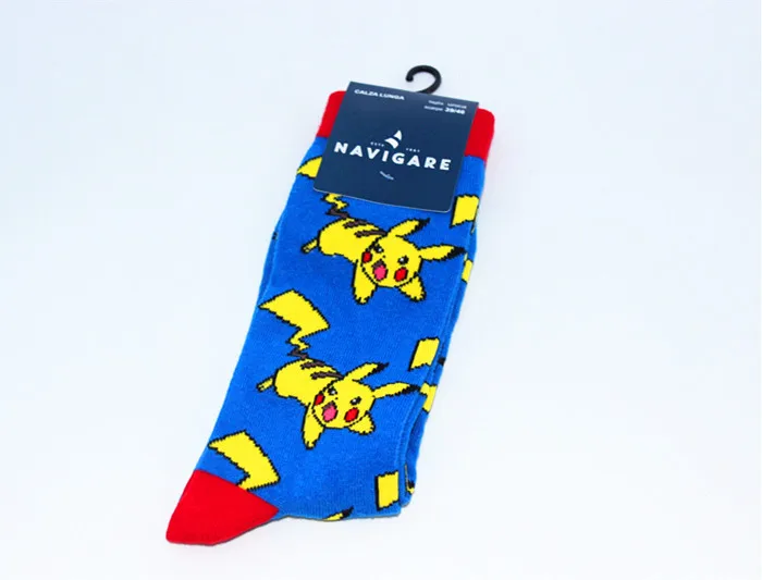 Cartoon comic Pokemon Pokeball socks Captain America Novelty funny comfort red woman cool Sock ankle hip hop skarpetki meskie