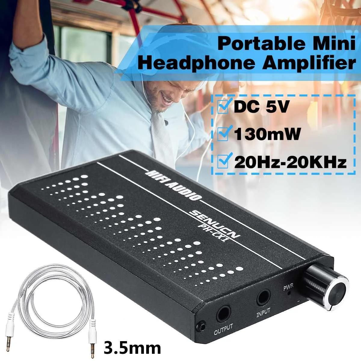 

Amplfiers Headphone Earphone Amplifier Portable AUX In Port for iPhone Android Music Player AMP USB DAC With 3.5mm Jack Cable