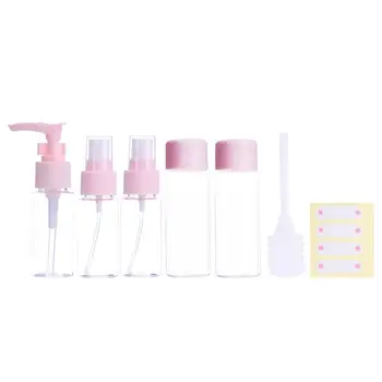

7pcs / set Travel Mini Makeup Cosmetic Face Cream Pot Bottles Plastic Transparent Empty Eyeshadow Make Up Container Bottle Set5