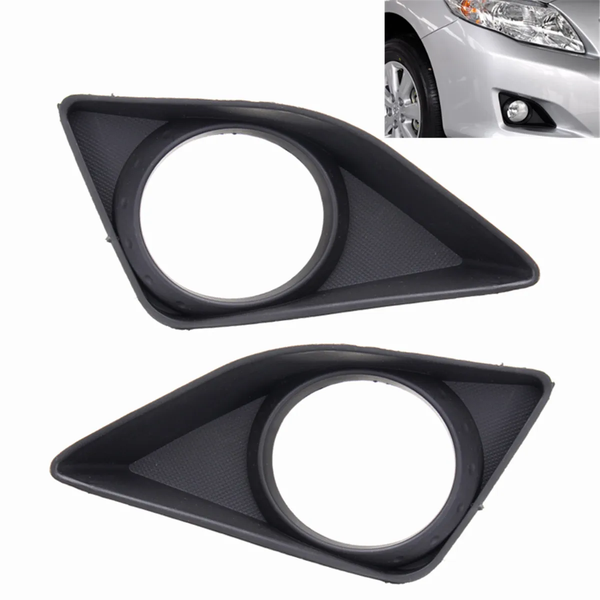 

New Car Front Left+Right Fog Lights Bumper Lamp Grille Cover Bezel Frame Trim For Toyota Corolla 2007-2010