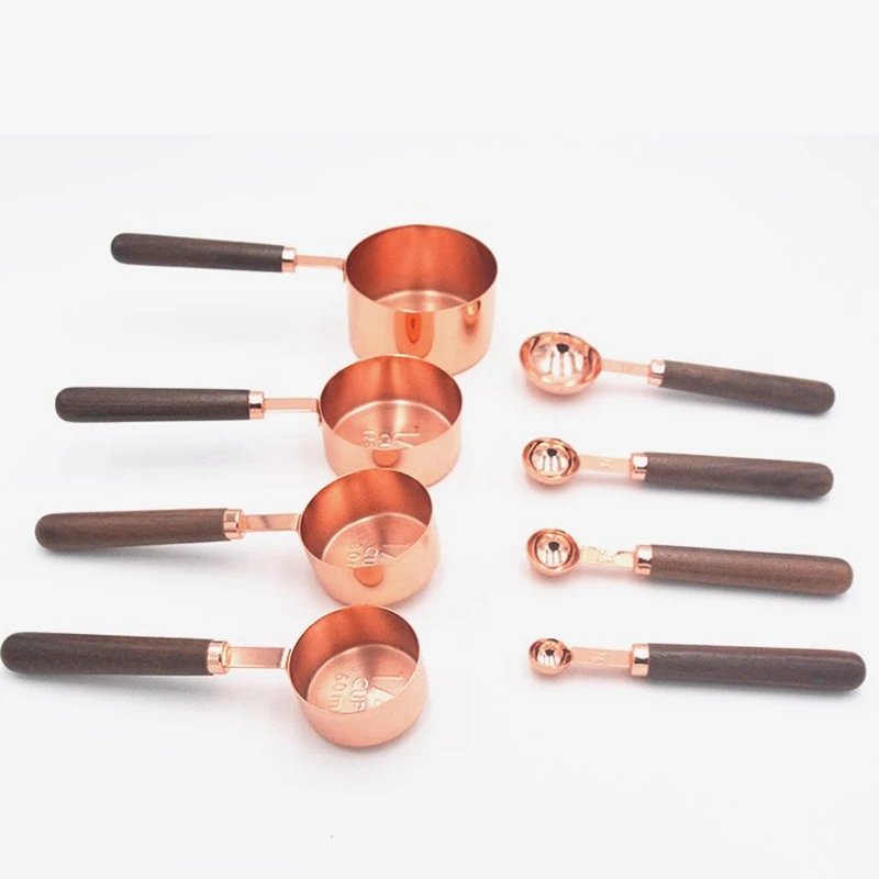 Household Kitchen Dining Bar Baking Tools Walnut Wooden Handle Copper