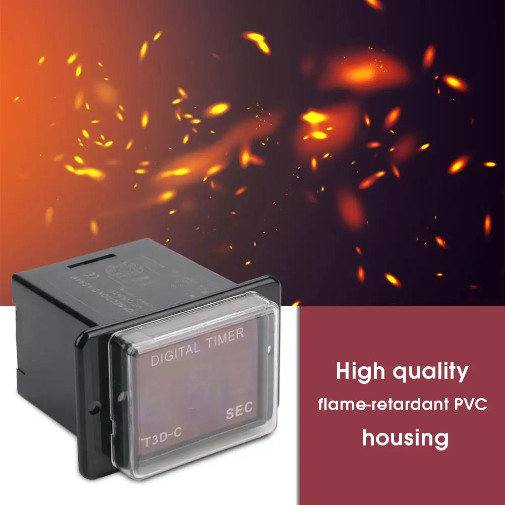 

T3D-C Digital Timer Relay LED Time Counter Timer Delay Time Relay 8-Pin 99.9/999 SEC 220VAC