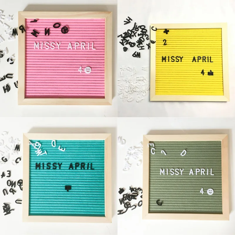 

Wooden Frame Decoration Crafts Felt Letter Board Changeable Symbols Numbers Office Decorative Boards Characters Message Boards