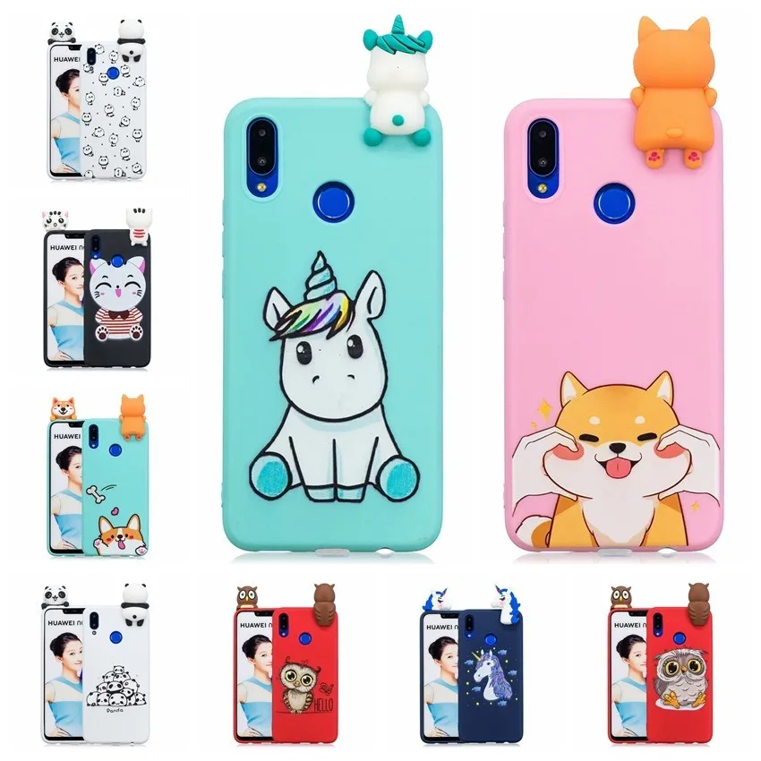 

For Huawei Nova 3i Case Cover on P Smart Plus 3D Cute Panda Unicorn Soft Silicon Case for Funda Huawei Nova 3i P Smart + Case