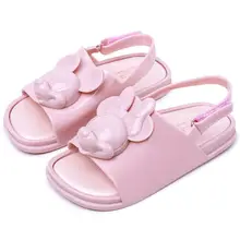 Новинка года; Трехмерная мини-обувь с изображением близнецов Микки Маус голова; новые летние прозрачные сандалии для девочек; нескользящие детские сандалии для малышей