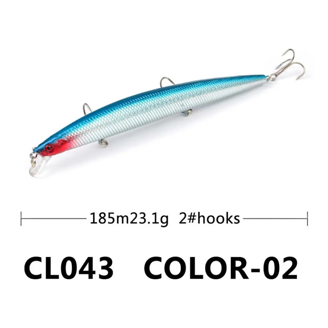 

3inch Bait Lifelike 3D 2M Ocean Hook 5cm Eyes Skin 18 Fishing River Artificial 7 With Pencil Double Circles 0