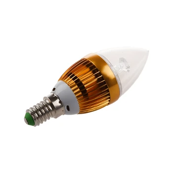 

3W E14 LED Light Bulb Candle Lamp White 85V - 265V Golden shell