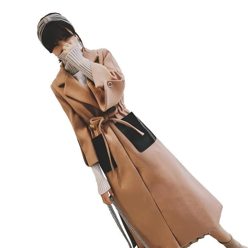 Slim Fit Flared Mujer манто Femme Hiver Abrigo Cappotto Донна Casaco длинные зимние женские корейские V шеи