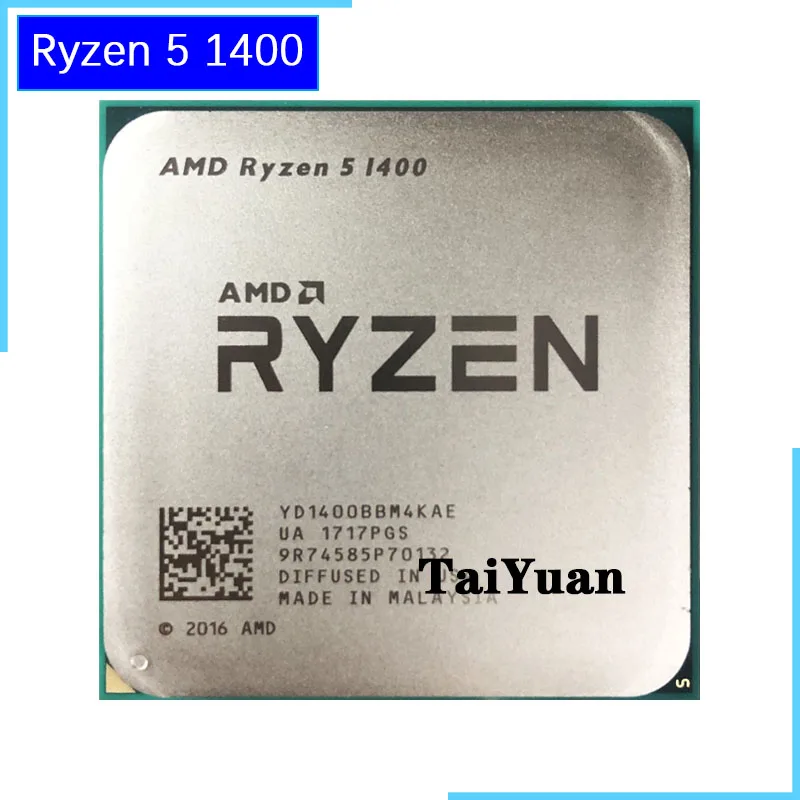 Четырехъядерный процессор AMD Ryzen 5 1400 R5 1400 3,2 ГГц YD1400BBM4KAE Socket AM4